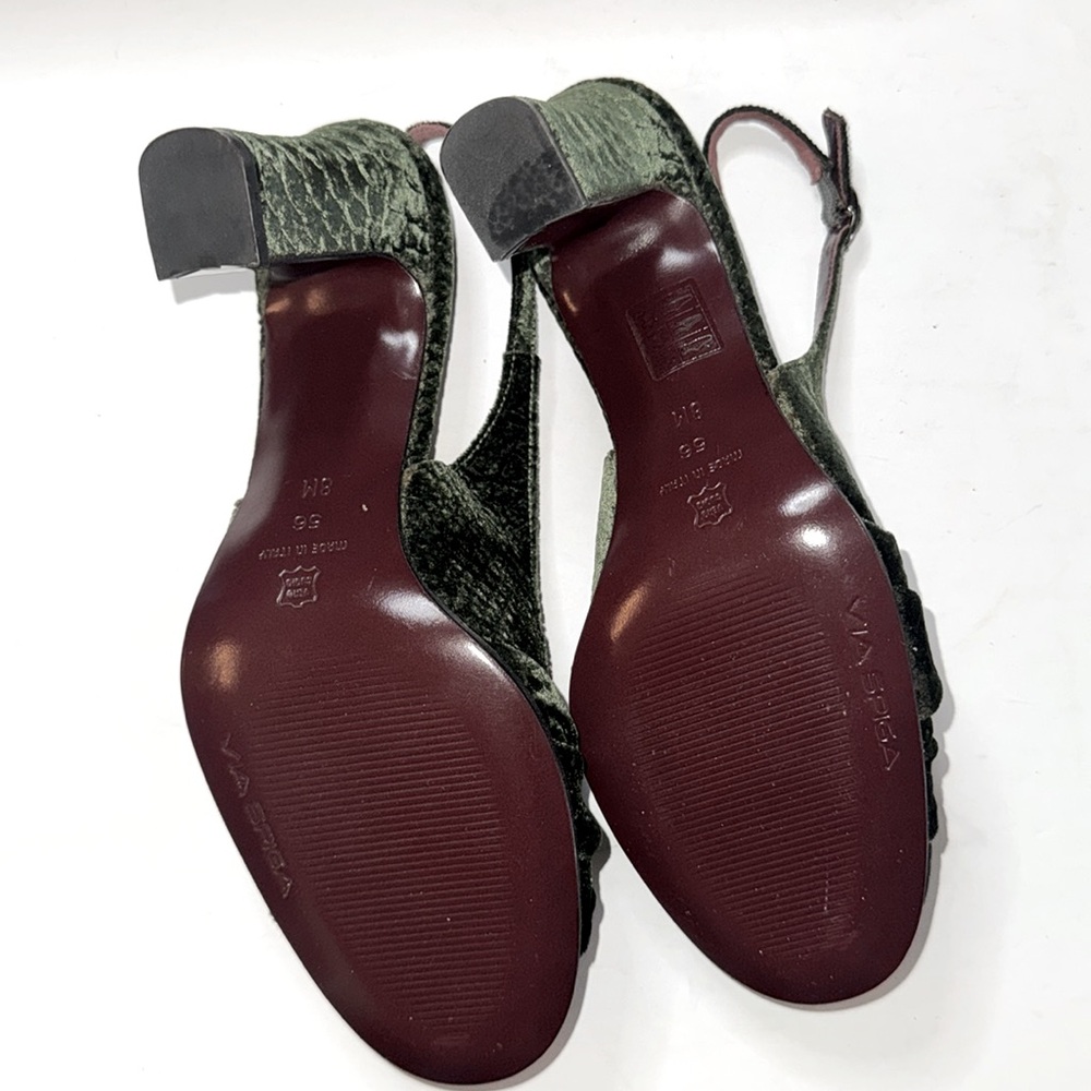 Via Spiga Green Velvet Python Shoes - Picture 8 of 9